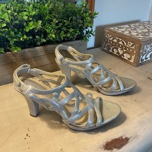 Naturalizer Gold/Silver Strappy Heels